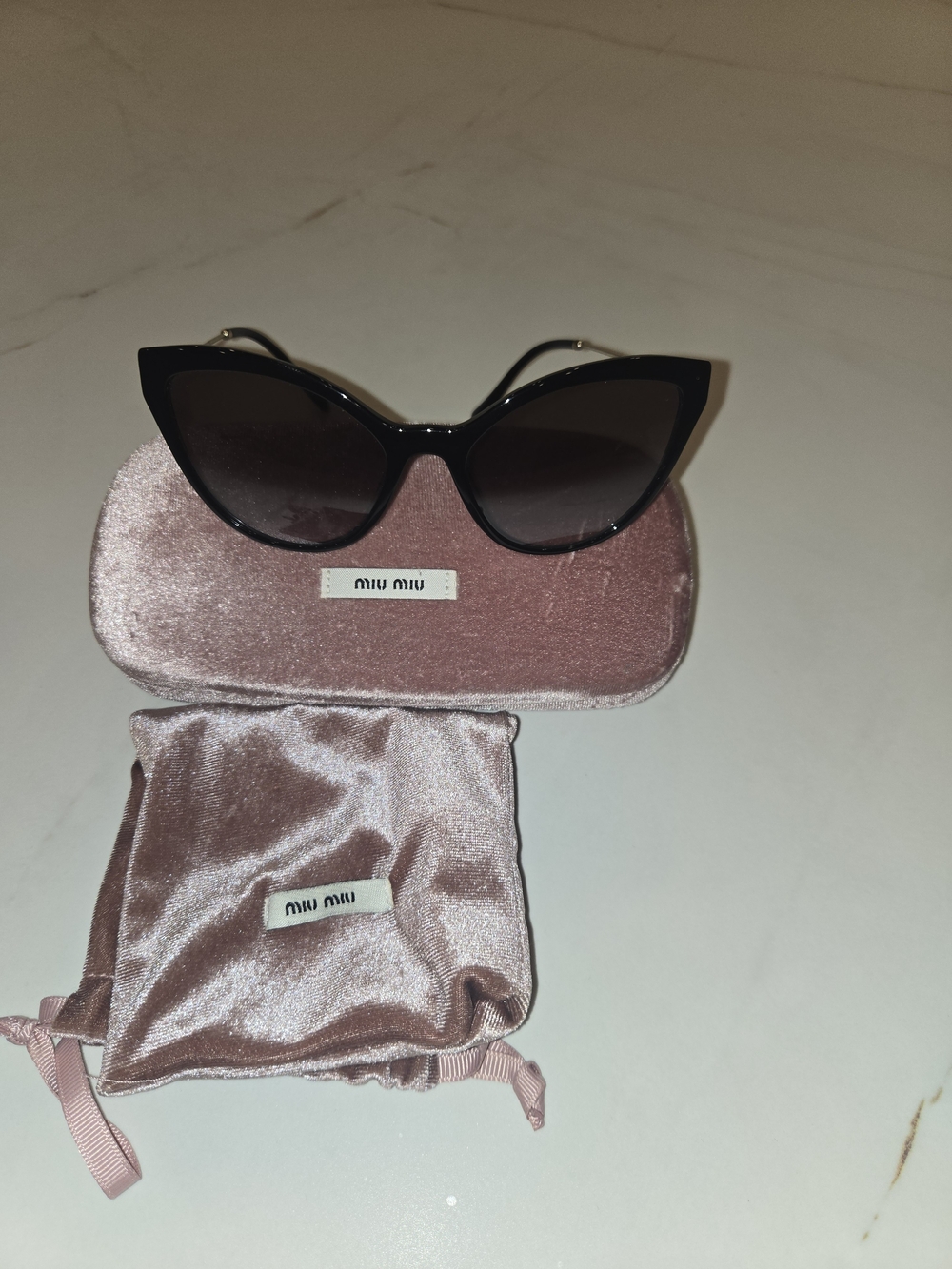 Miu Miu Black Cat-Eye Sunglasses
